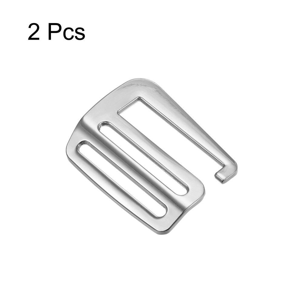 1.5" Webbing Release G Hook Buckle Adjuster for Backpack Strap, 2Pcs Silver