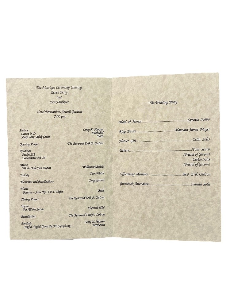 DESPERATE HOUSEWIVES Screen Used Prop Program VANESSA WILLIAMS HANDWRITTEN NOTES