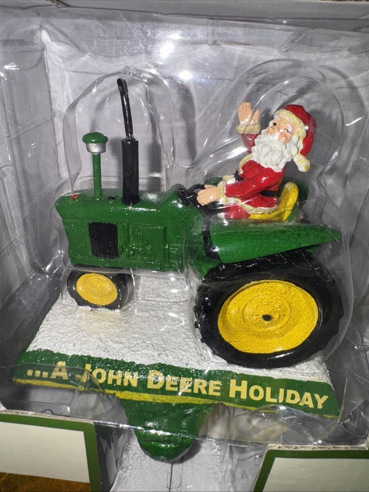 John Deere Santa On Tractor Stocking Holder