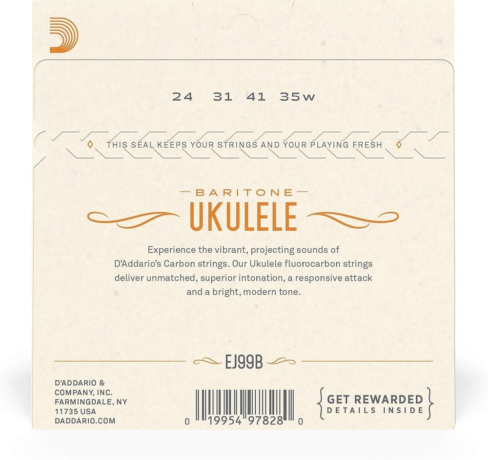 Fluorocarbon Baritone Ukulele Strings - EJ99B Set with Copper Wound