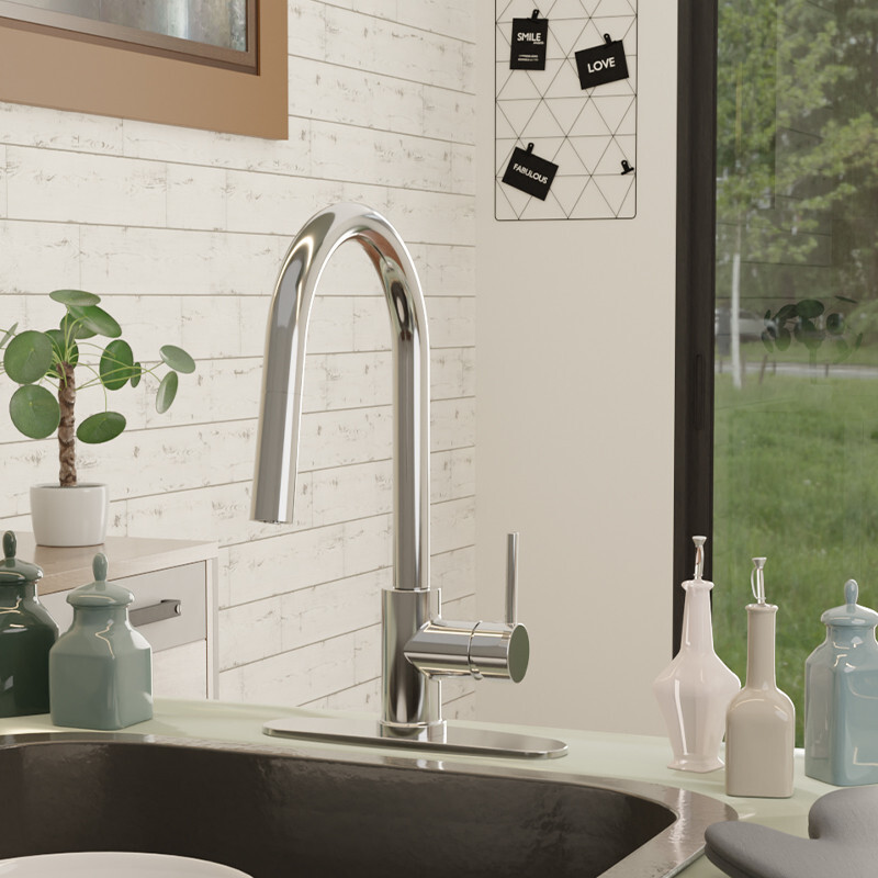 RELIAFLO Pull Down Kitchen Faucet in Polished Chrome - D60719-01