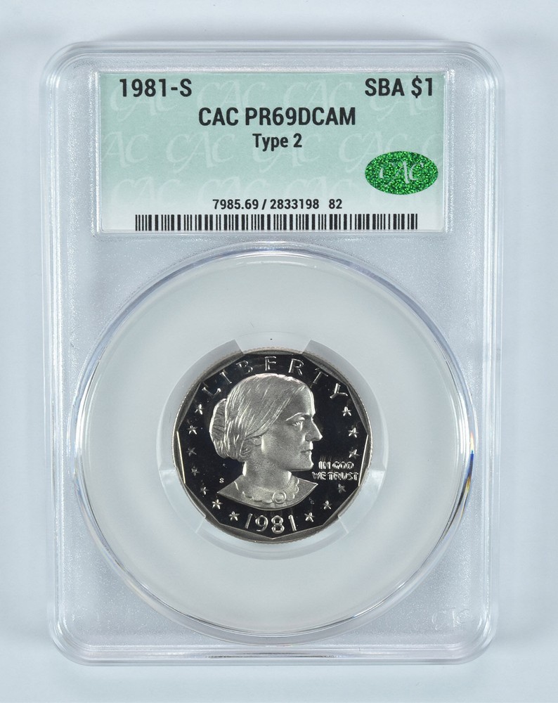 1981-S Susan B Anthony $1 Type 2 PR69 DCAM CAC CACg