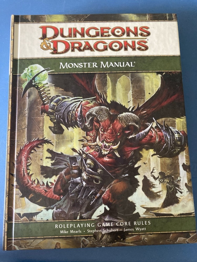 Monster Manual - Core Rules Dungeons and Dragons 4.0 4TH Edition D & D Nice!