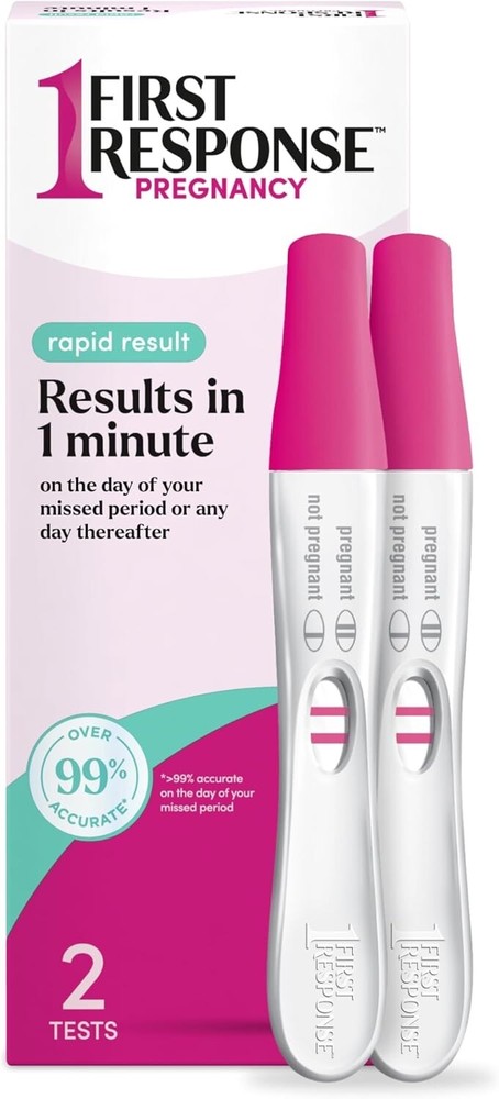 FIRST RESPONSE Rapid Result Pregnancy Test - 2 Tests Exp 4/10/27