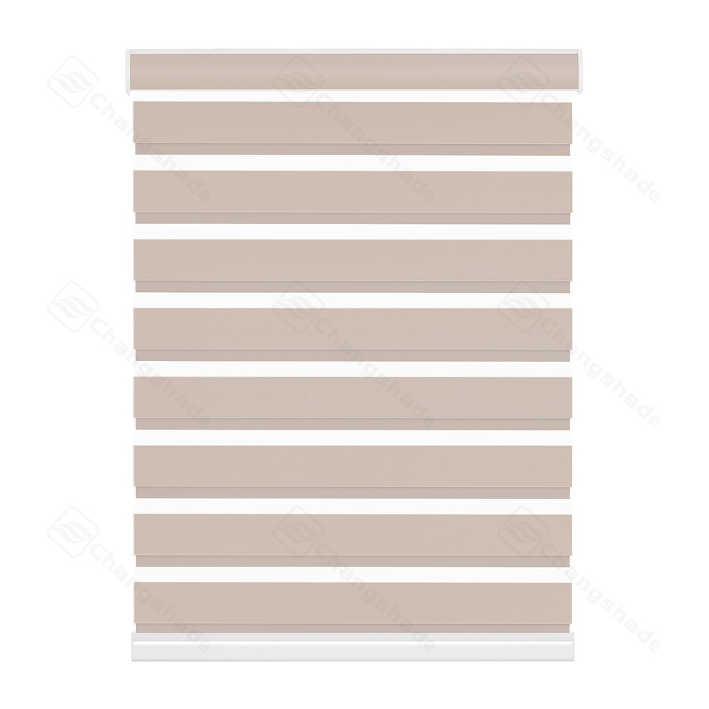 85% Blackout Cordless Customized Roller Blinds Dual Layer Zebra Shades