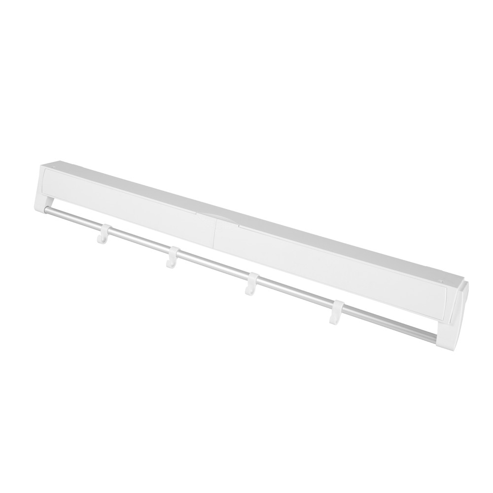 Wall-mount Laundry Clothes Storage Drying Rack White Retractable Dryer Hanger