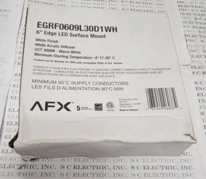 AFX EGRF0609L30D1WH6" EDGE LED SURFACE MOUNT - WHITE