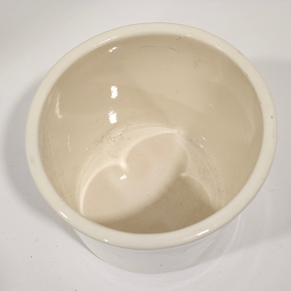 Cream Ceramic Pot With Green Tree Design Small Planter Holder