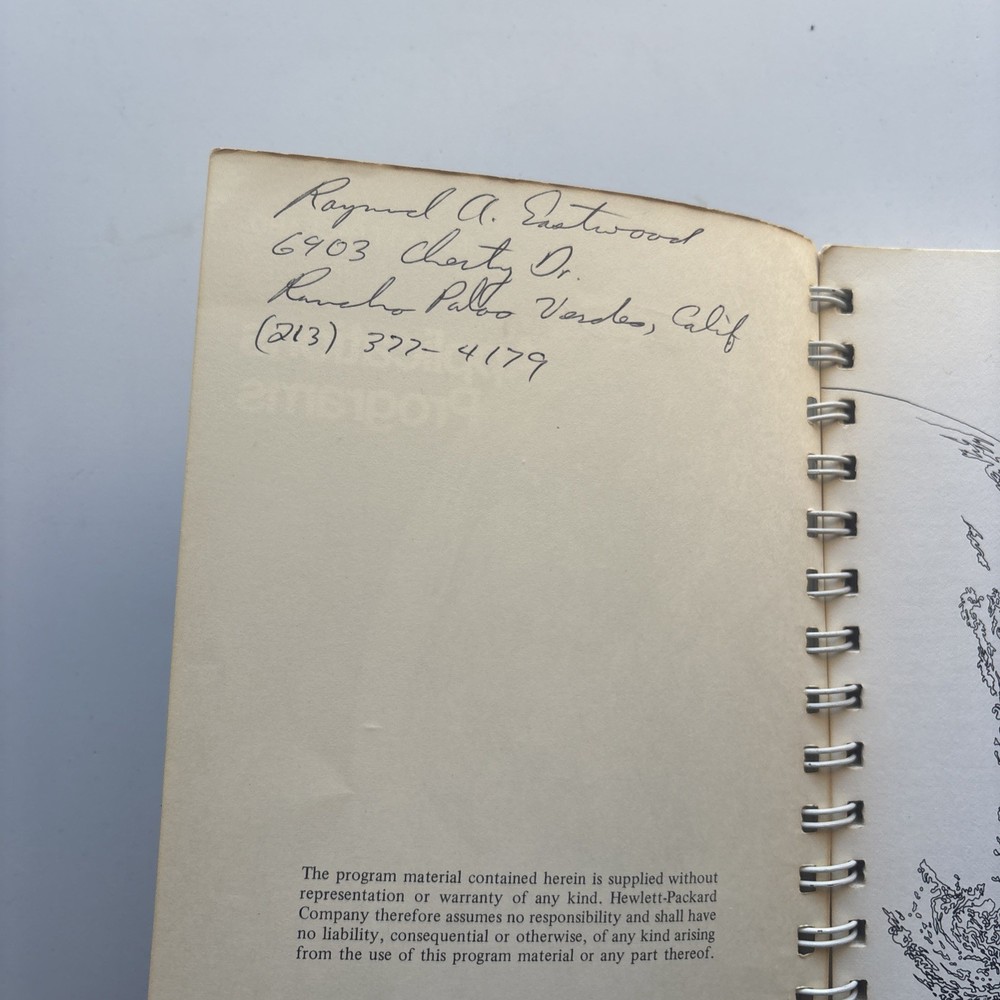 VTG Hewlett Packard HP-25 Applications Programs 1975 Manual