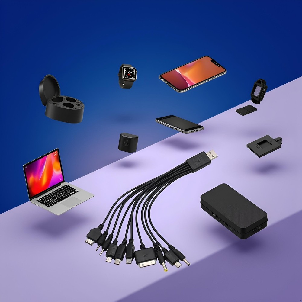 PurYupearl Black 10 in 1 Universal USB Cable, Multiple