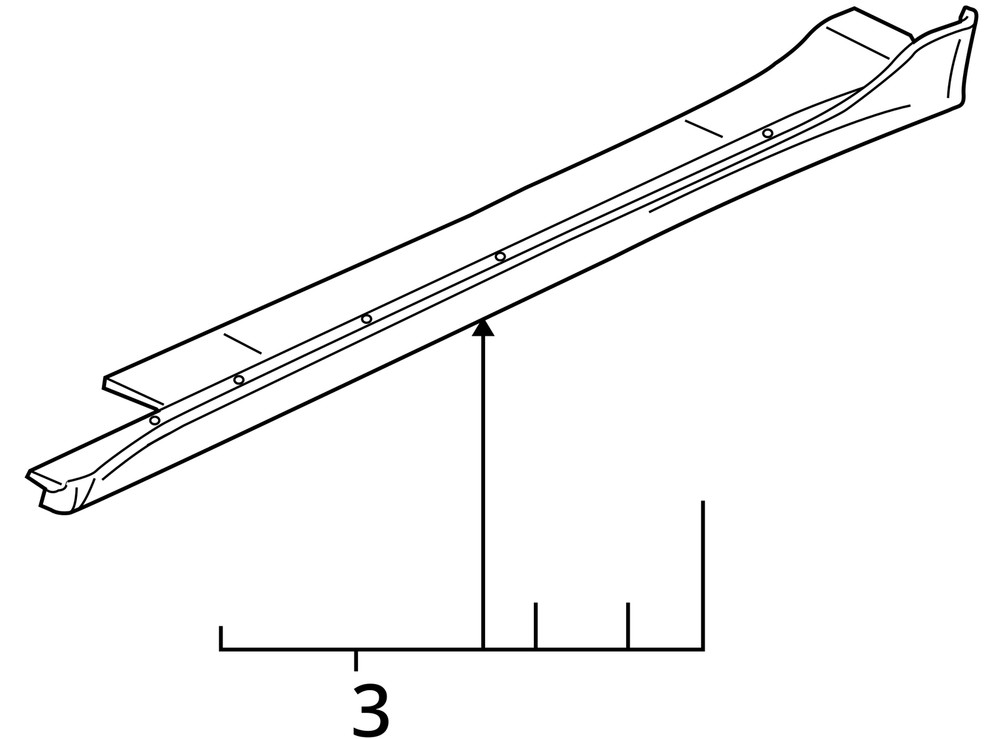RIGHT WHT ROCKER PANEL MOULDING OEM 2014 MITSUBISHI LANCERMIT 6512A488