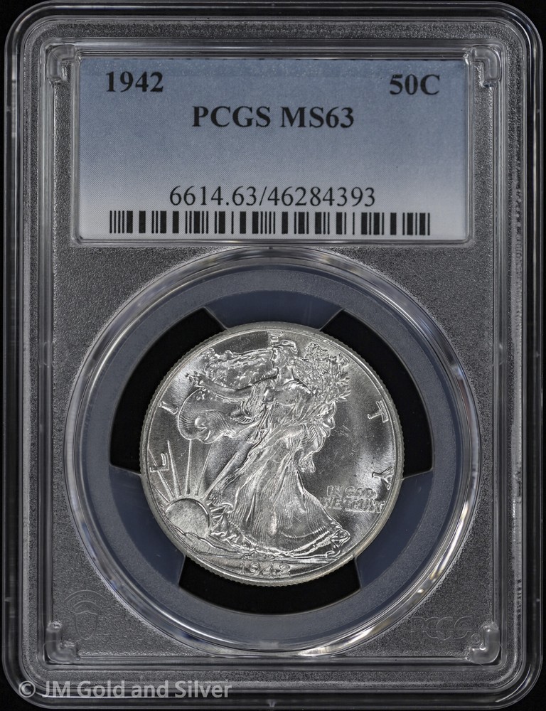 1942 50C Walking Liberty Silver Half Dollar PCGS MS 63 | Uncirculated UNC