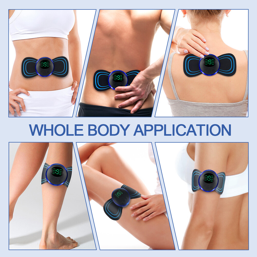 5PCS Portable Mini Electric Neck Back Massager Patch Stimulator Cervical Massage