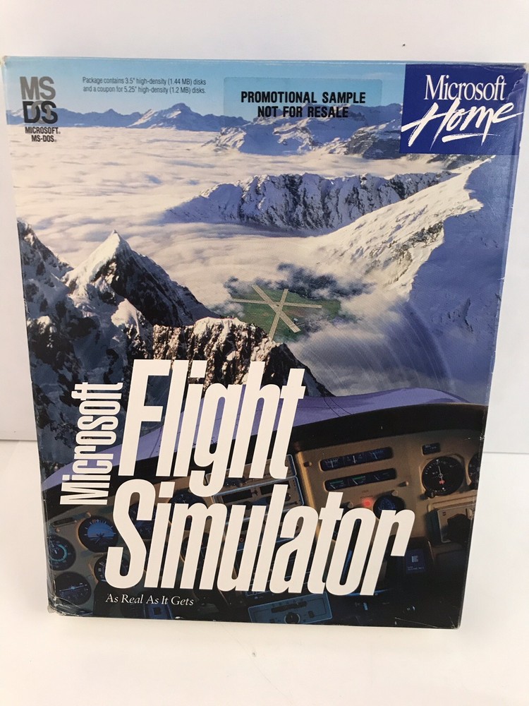 Vintage 1993 Microsoft Flight Simulator Version 5.0 in Box 3.5" HD Disks MS DOS