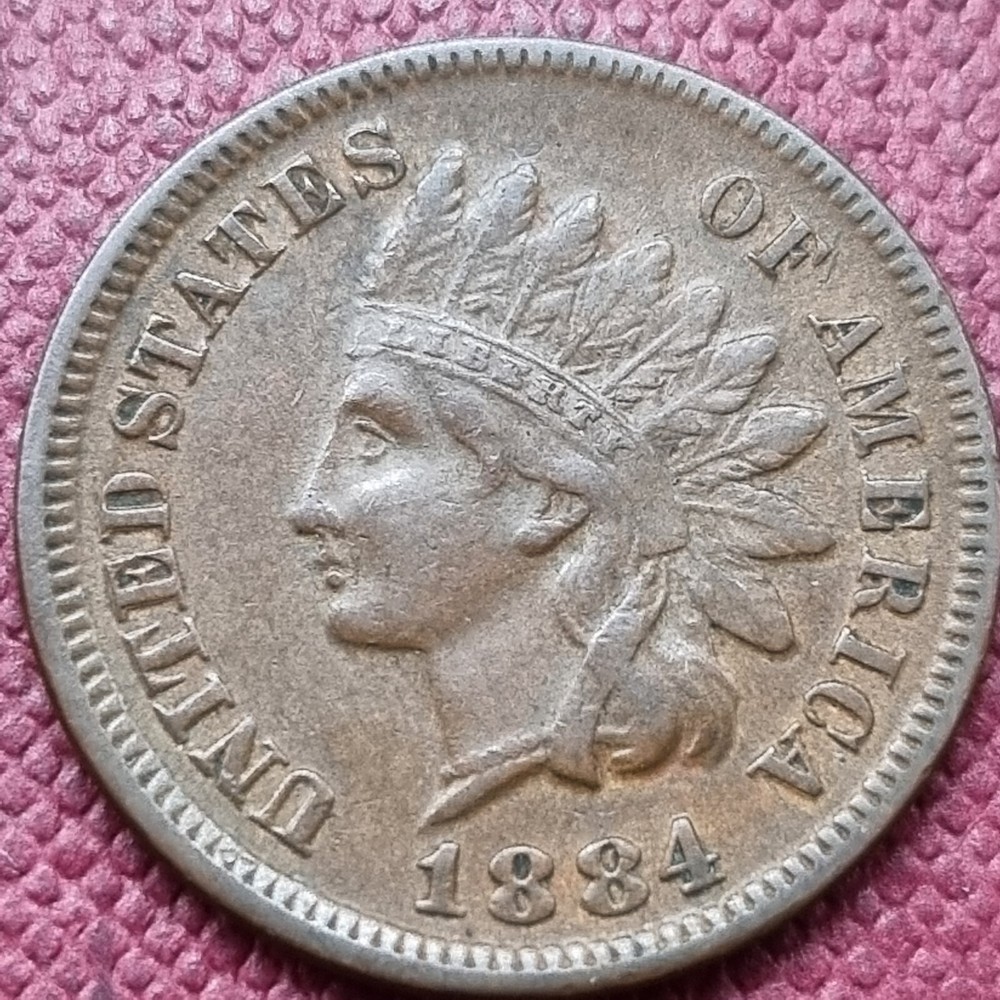 1884 Indian Head Cent 1c Higher Grade AU #69179