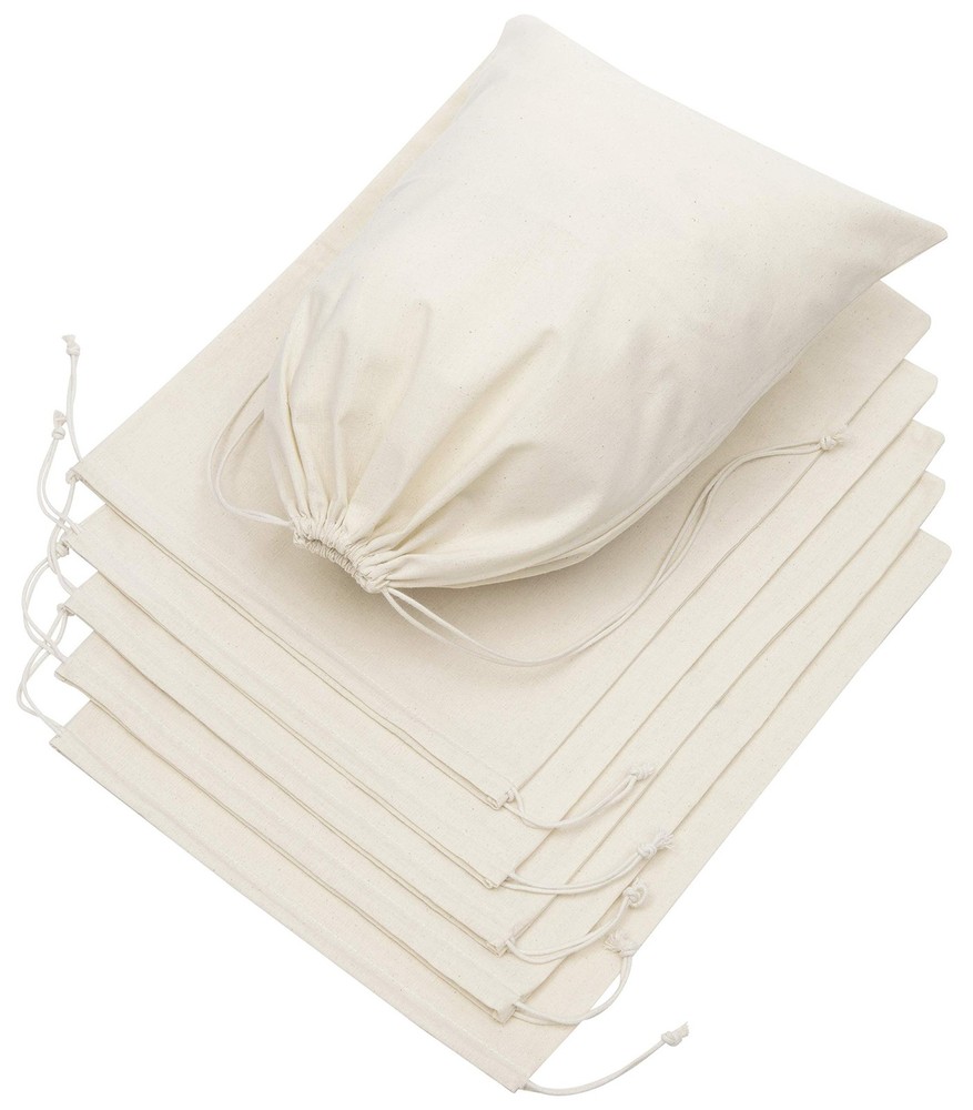 100 Percent Cotton Drawstring Bags, Reusable Quality with Double String, For ...
