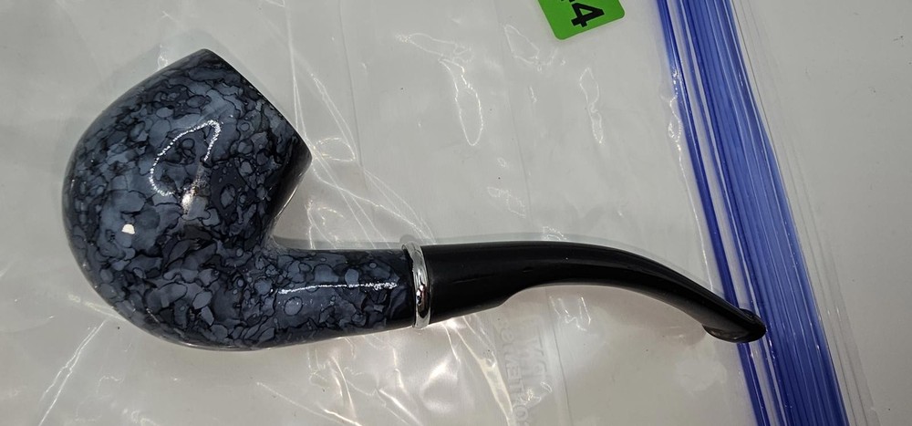 Blue and Black Smoking Pipe with Marble Pattern