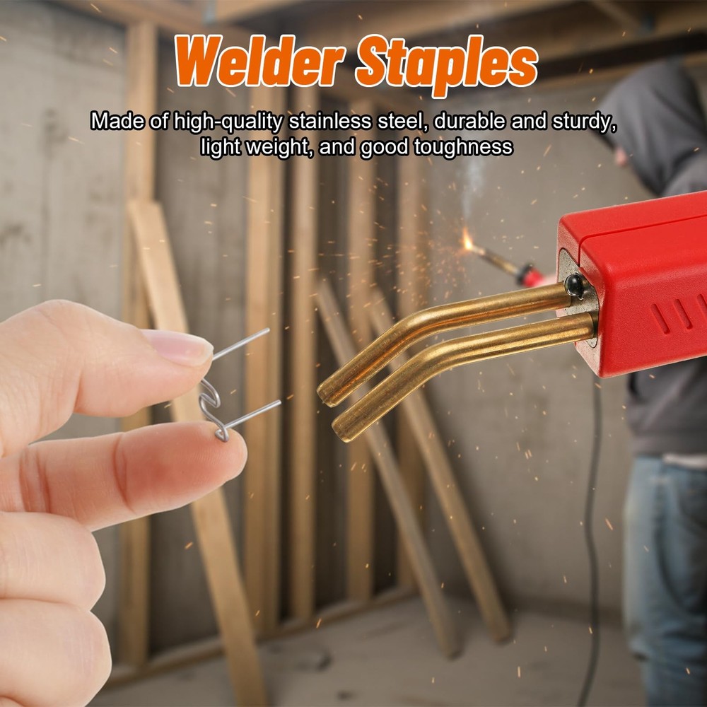 3000 pcs Plastic Welding Staples, 6 Types Extra Large Wave Repair Welding Sta...