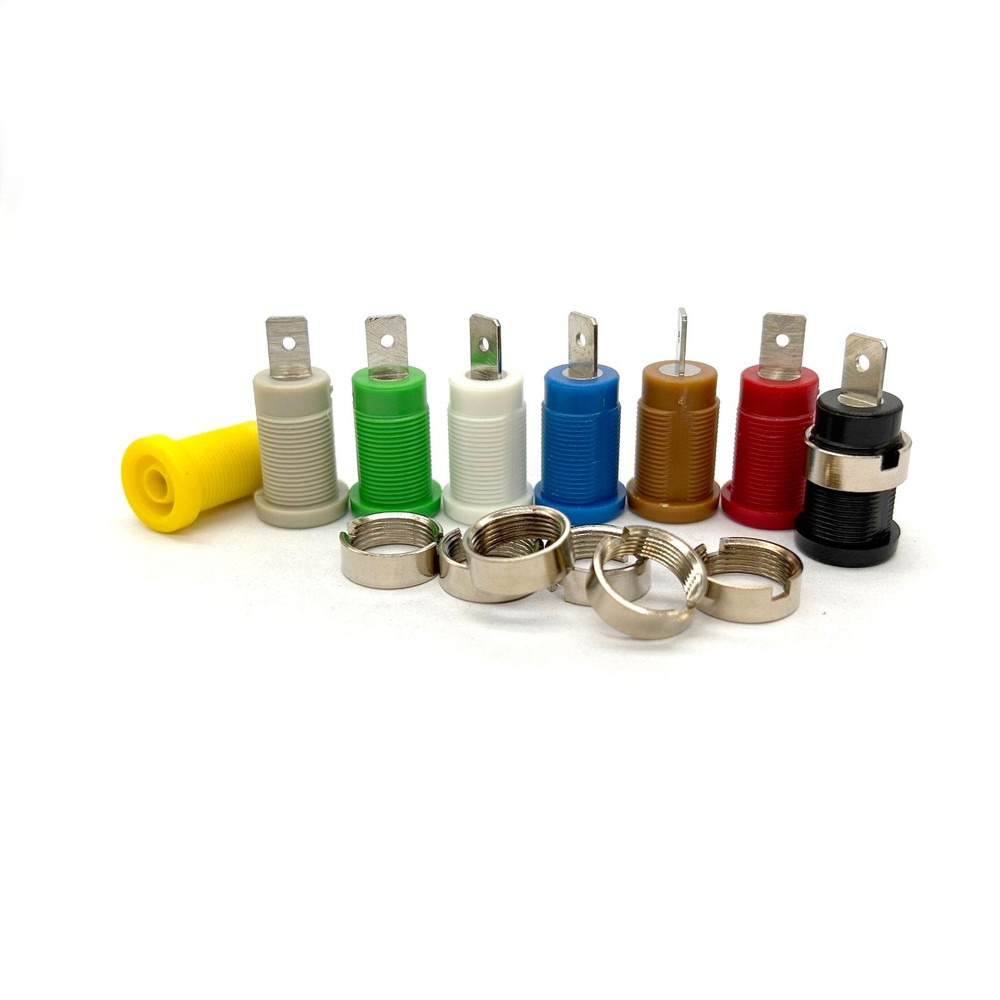 16PCS 32A Copper 4mm Binding Post Banana Socket Panel Mount Test Probe 8 Color
