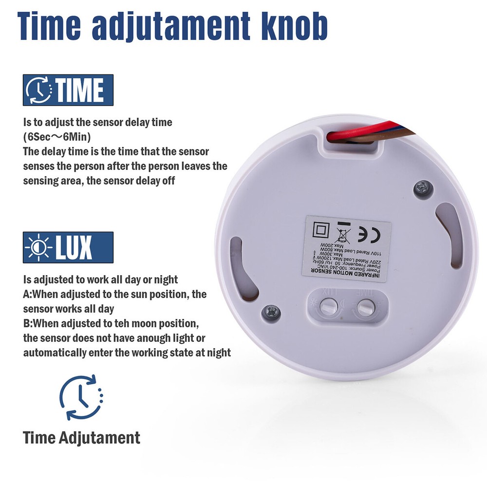 Ceiling Mounted Infrared PIR Occupancy 360° Motion Sensor Detector Light Switch