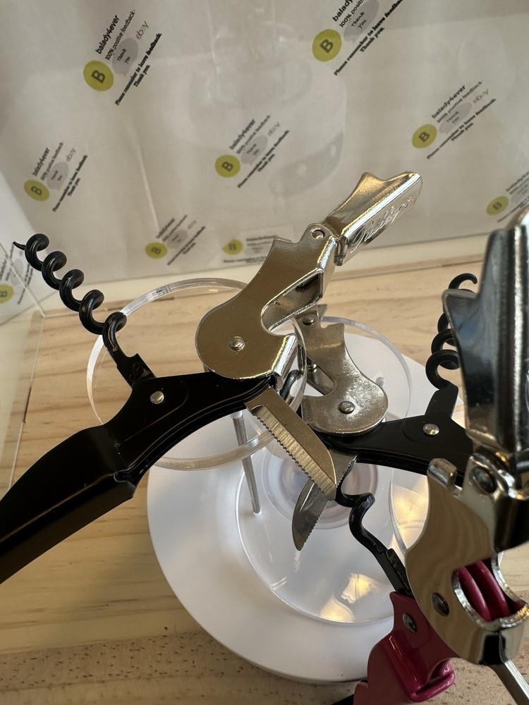3-Pk Pulltap’s Professional Double-hinged Waiter's Corkscrew with Pulltap's Logo