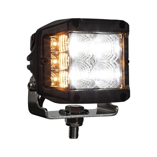 4 Inch Wide LED Flood Light with Strobe - Square Lens
