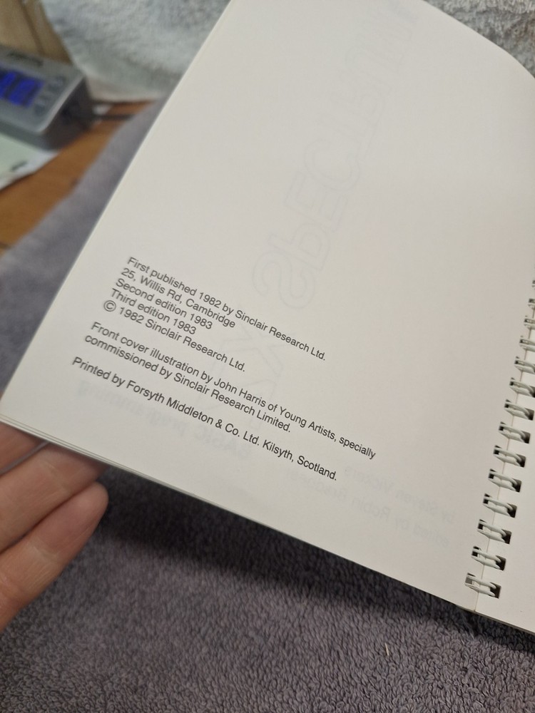 Sinclair ZX Spectrum Basic Programming Manual 1982 Third Edition Wicks