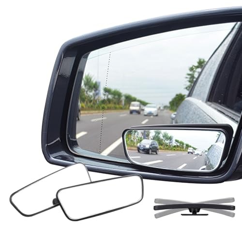 Rectangle Blind Spot Mirror, HD Glass ABS Housing Convex Wide Framed Rectangle