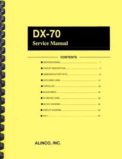 Alinco DX-70 Transceiver SERVICE MANUAL