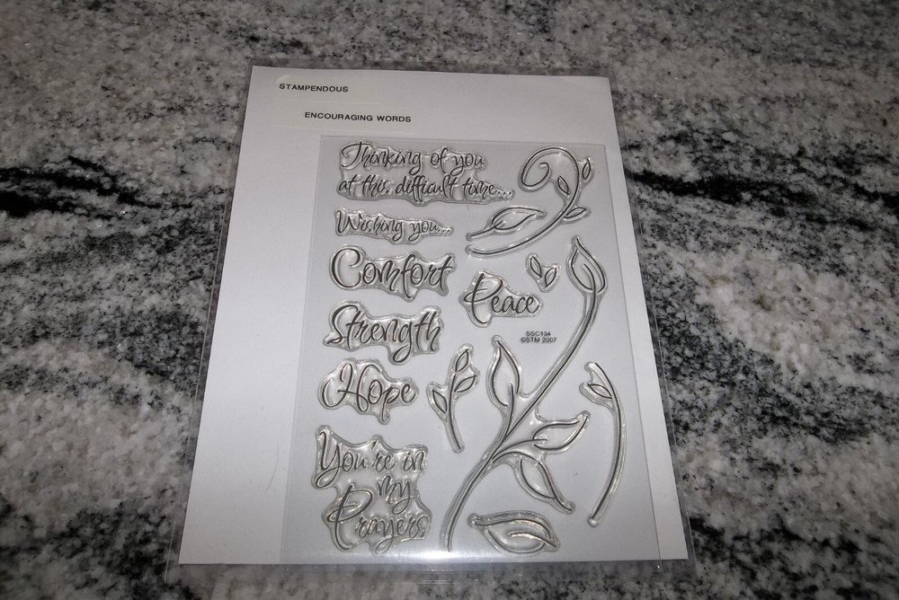 Stampenous "Encouraging Words" Poly Stamp Set 13 pc.  New