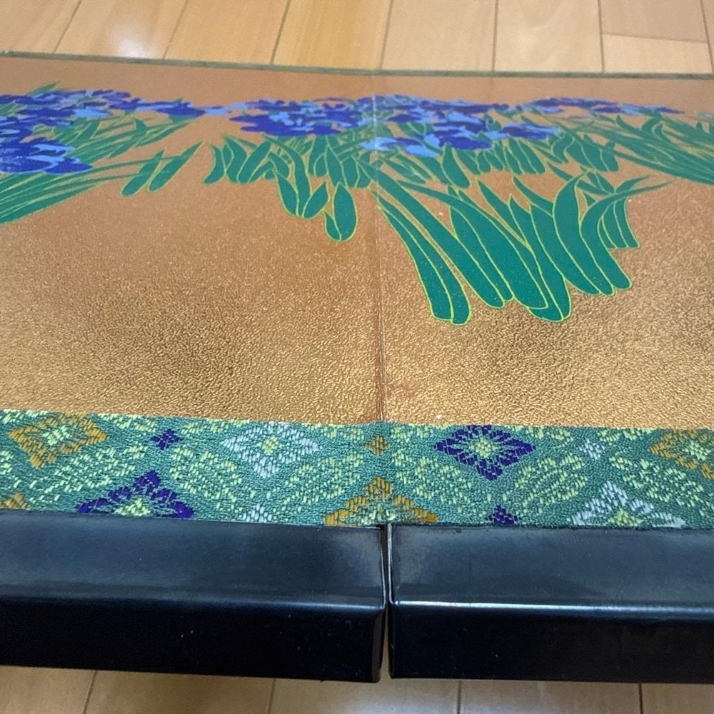 Japanese Antique 2 panel folding screen Byobu stand