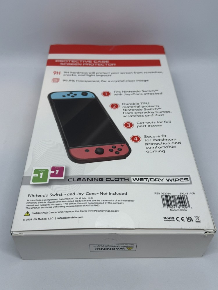 Advanctech Protective Case And Screen Protector For Nintendo Switch