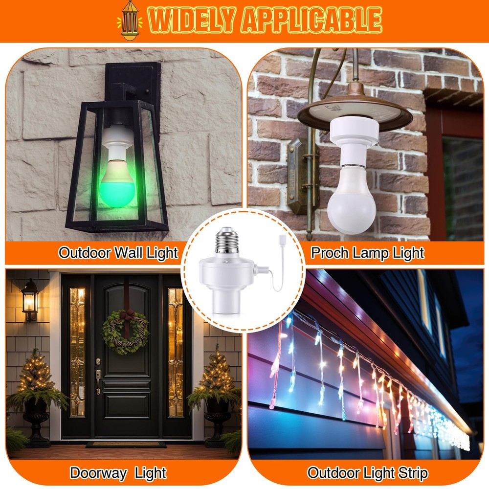 2 Pack E26 Light USB Socket Adapter, Lamp Socket Power Adapter 5V 1... Fast Ship