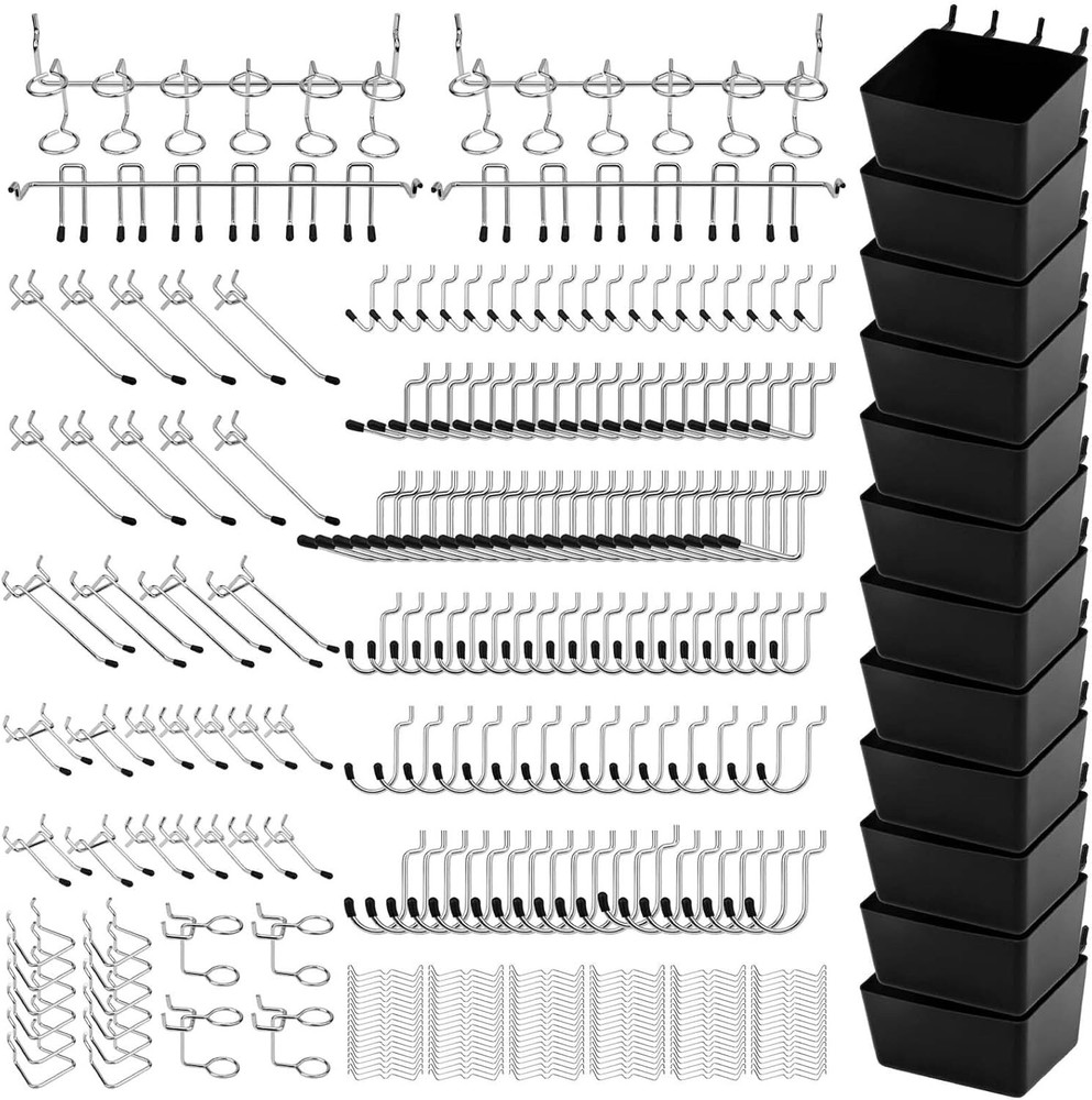 300-Piece Peg Board Hooks for Hanging for Tool Organization Durable Pegboard Hoo