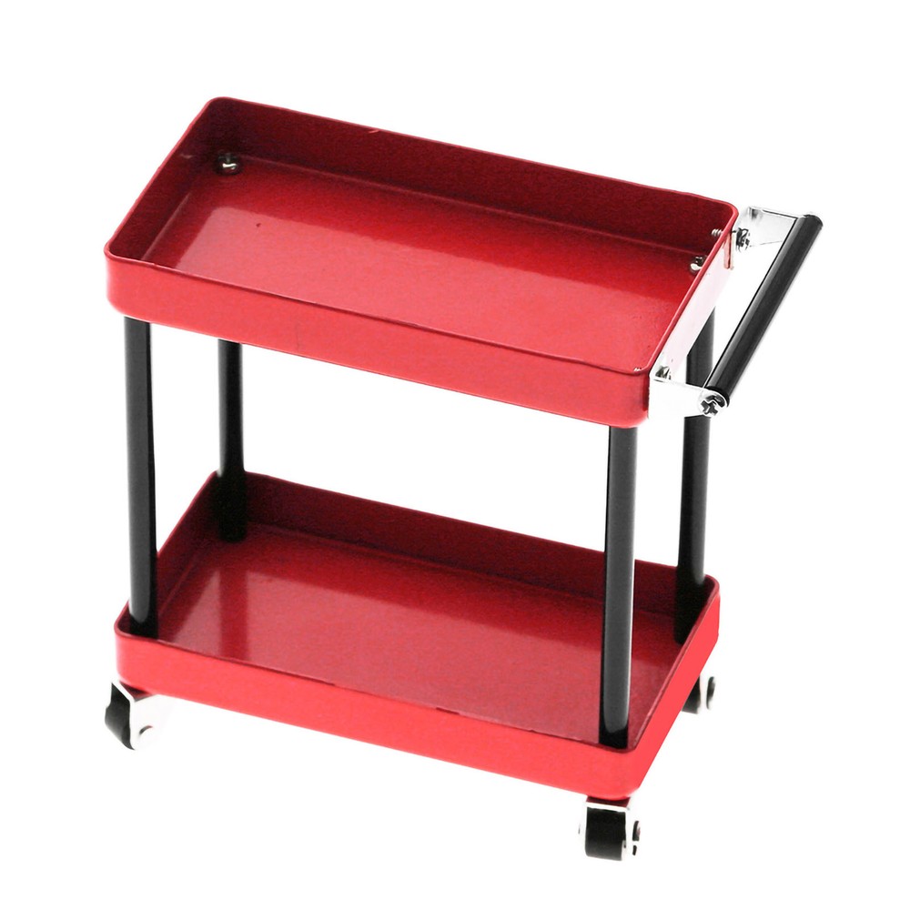 (Red)Service Tool Cart | 2-Tier Tools Storage Trolley | Mobile Workshop