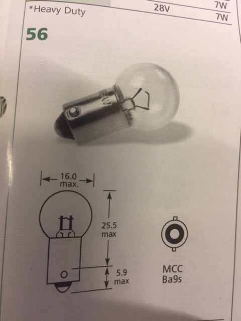 Bulb 12v 6w Parking Side Pilot Light..989..LLB989...x 2