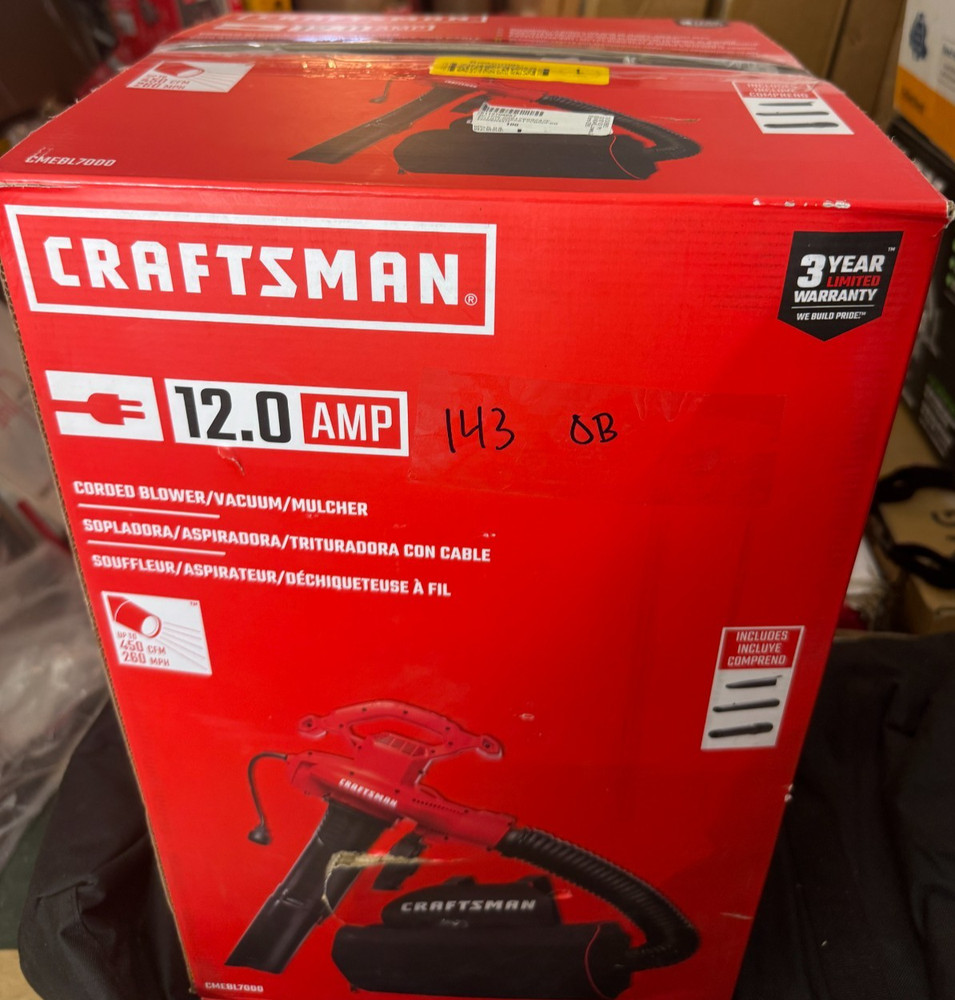 CRAFTSMAN 450-CFM 260-MPH Corded Electric Backpack Leaf Blower