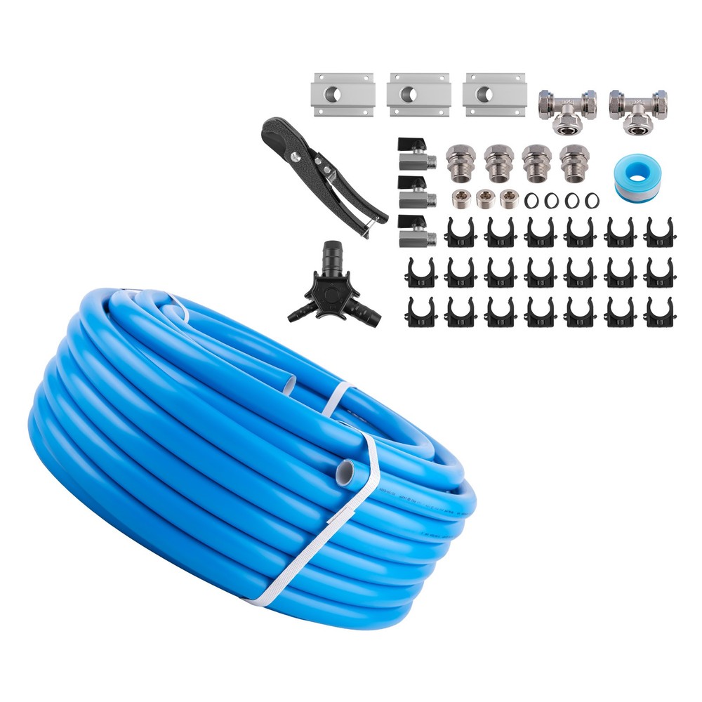 Air Compressor Piping System 100ft Flexible Line Kit with Installation Tools