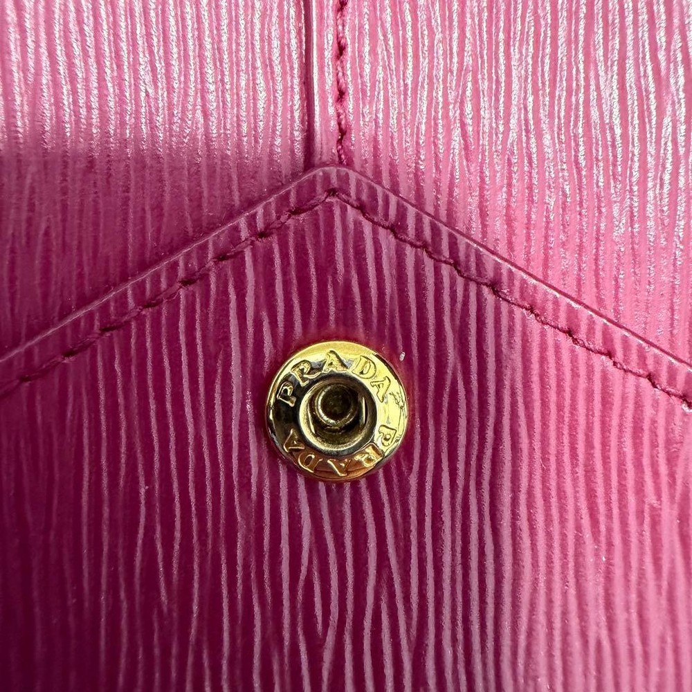 PRADA Pink Solid Folding Wallet for Women excellent gift