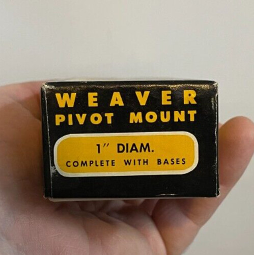 Original Weaver Split Ring Pivot Mount 1" Diam Box & Paperwork & Order Form 1963