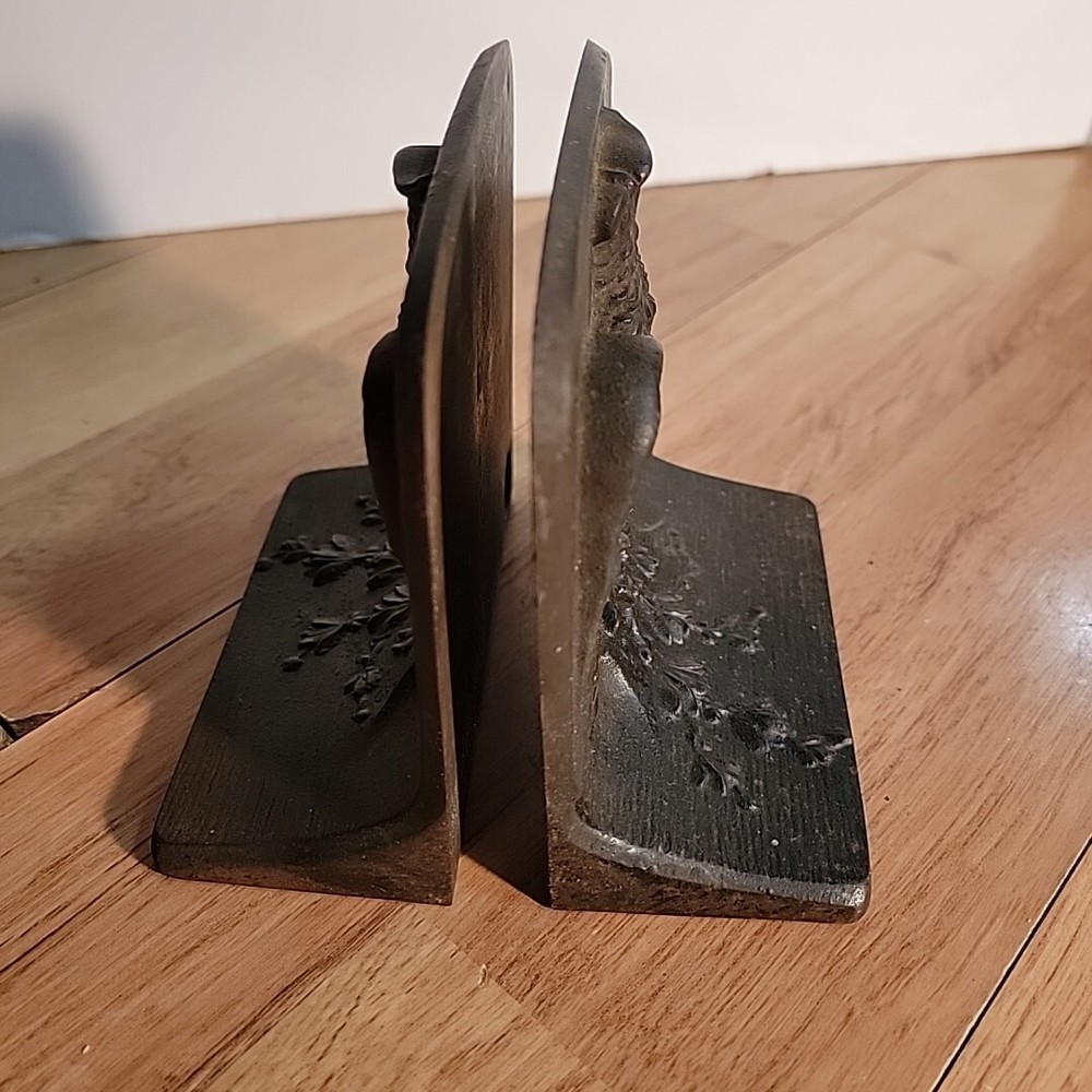 Pair BRADLEY HUBBARD EAGLE B&H Old Cast Iron Bookend Decorative Art