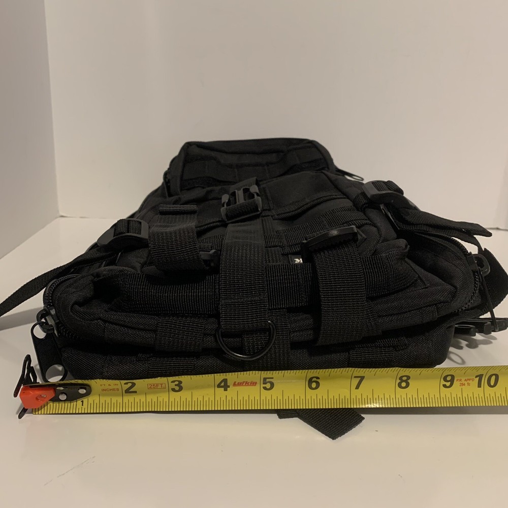 M48 OPS Black Tactical Backpack Bug Out Rucksack Hiking Travel Range Zip Bag