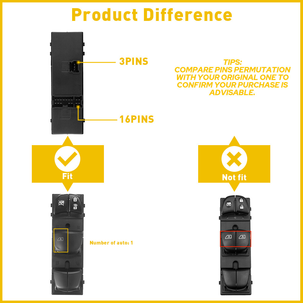 Left Driver Side For Nissan Altima 2013-2018 Power Window Master Control Switch