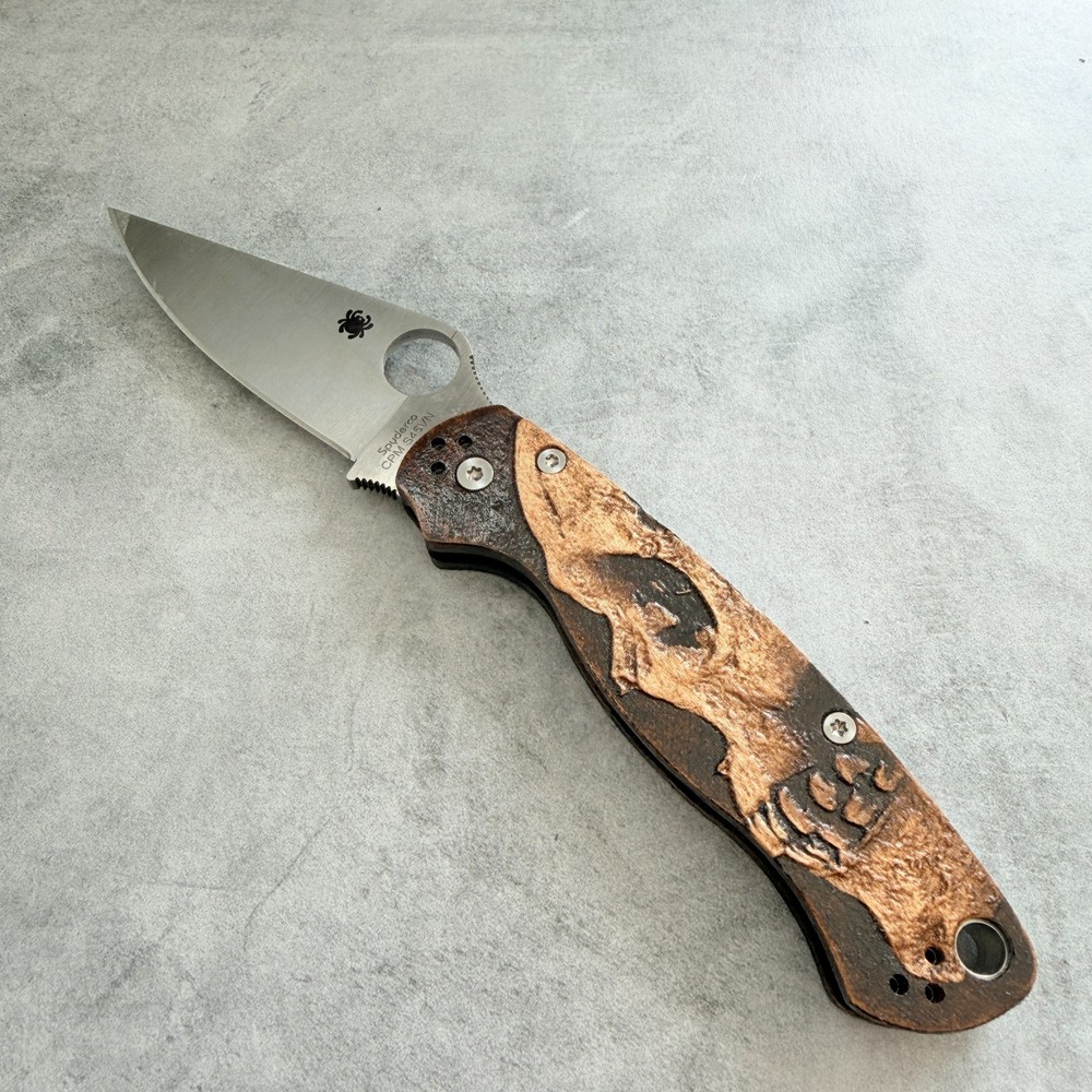 Shadowskull maple scales for Spyderco Paramilitary 2