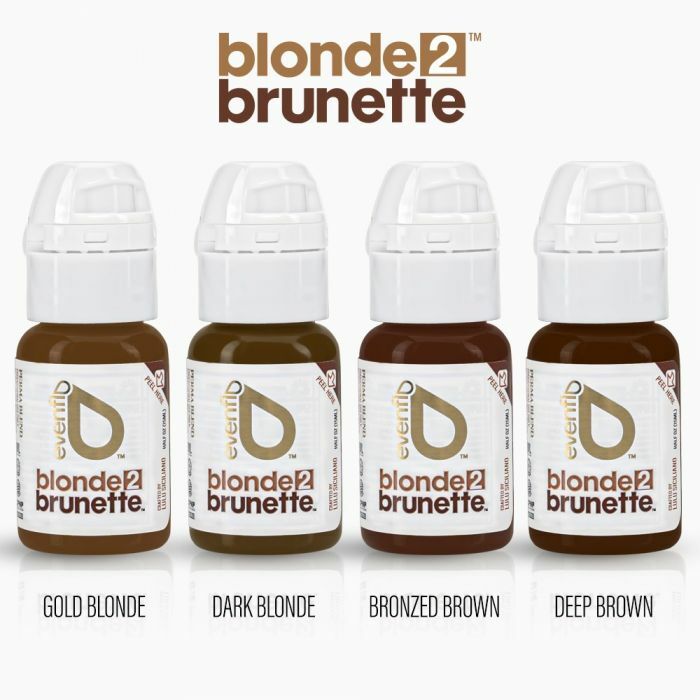 PERMA BLEND Evenflo Blond 2 Brunette Microblading Permablend Pigment Ink Set Kit