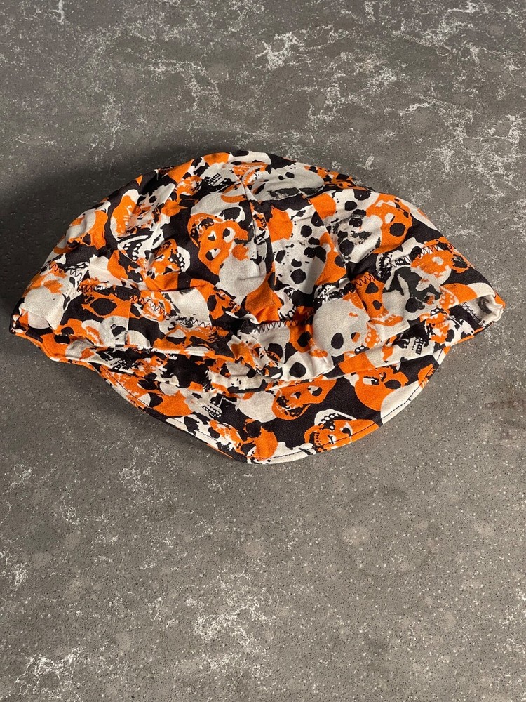 Funk Stitch Orange Skulls Cycling Cap Size Medium Hat NEW