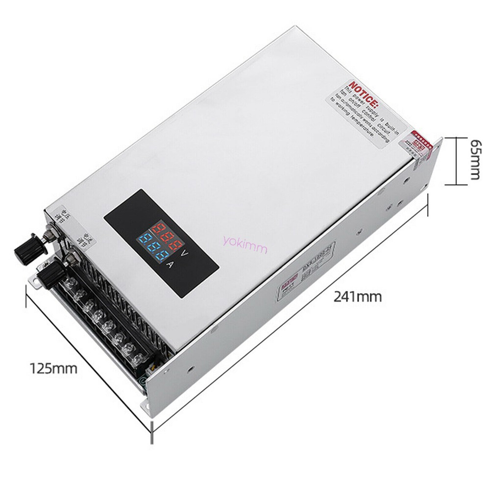 DC 0-48V 20A Adjustable Switching Power Supply Voltage & Current 1000W Variable