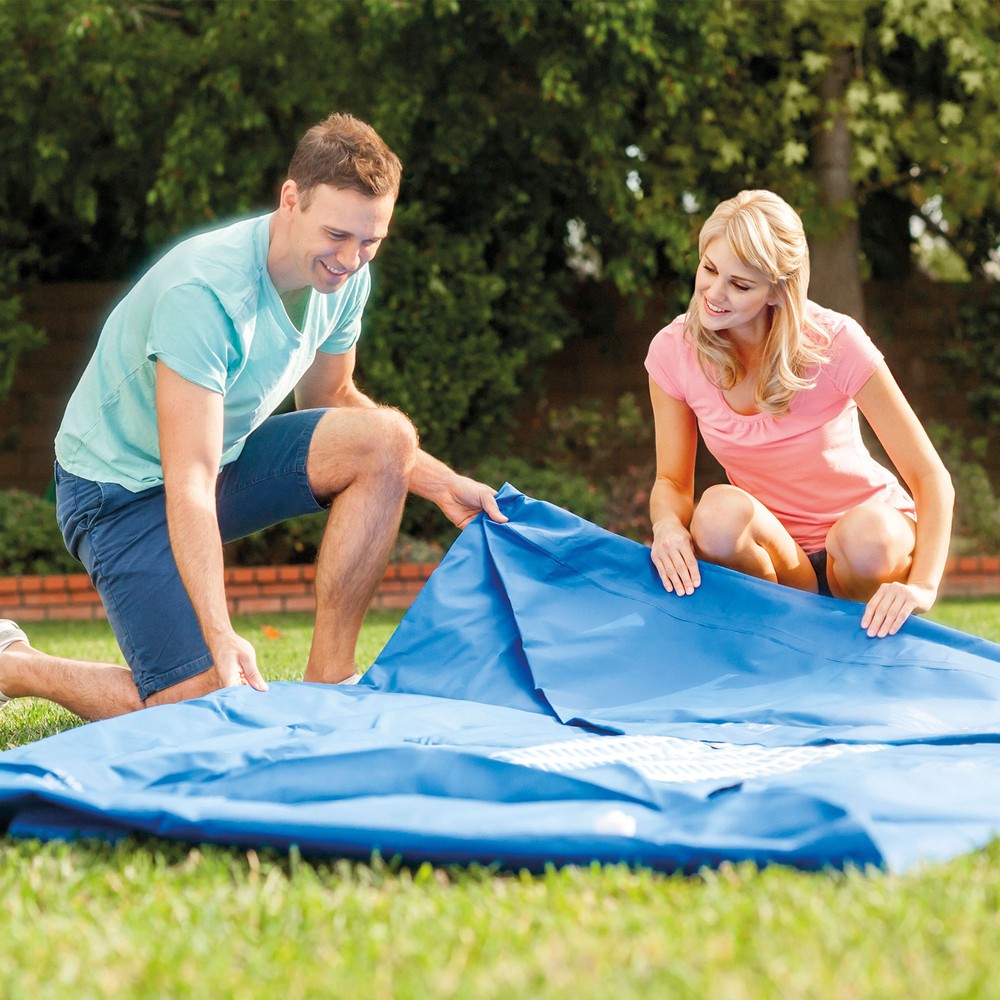 Intex 9.8ft x 6.5ft x 29.5in Rectangular Frame Above Ground Pool Blue (Open Box)