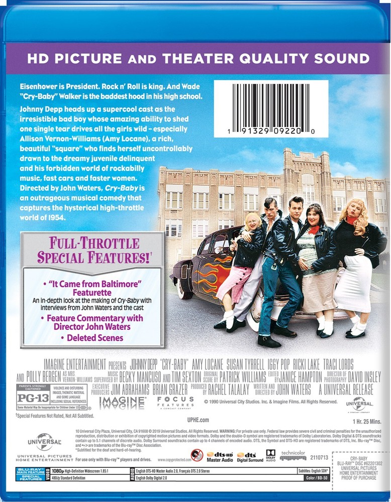 Cry Baby Blu-ray Johnny Depp NEW