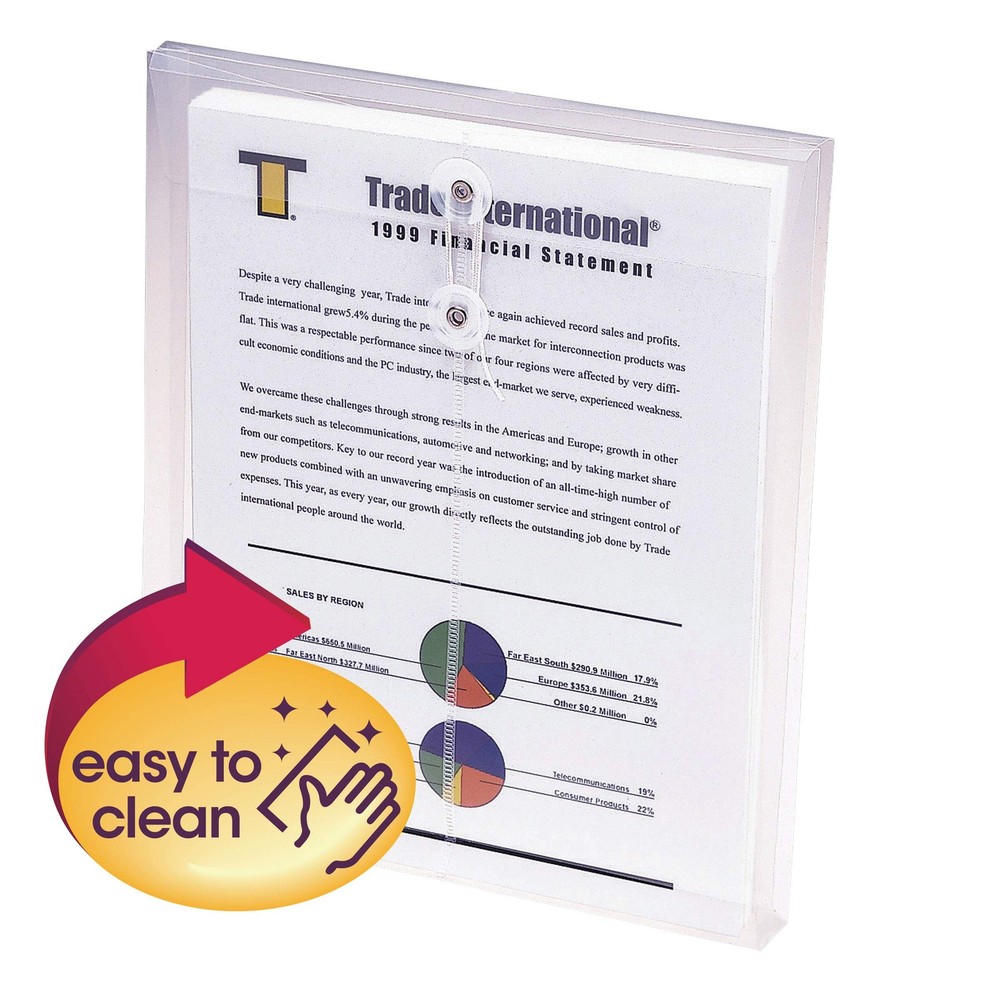 Clear Letter Size Poly Envelopes With String Tie Closure 5 Pack Durable And A...